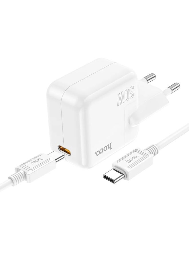 Hoco C112A charger single port PD30W (EU) set(Type-C to Type-C) - Image 3